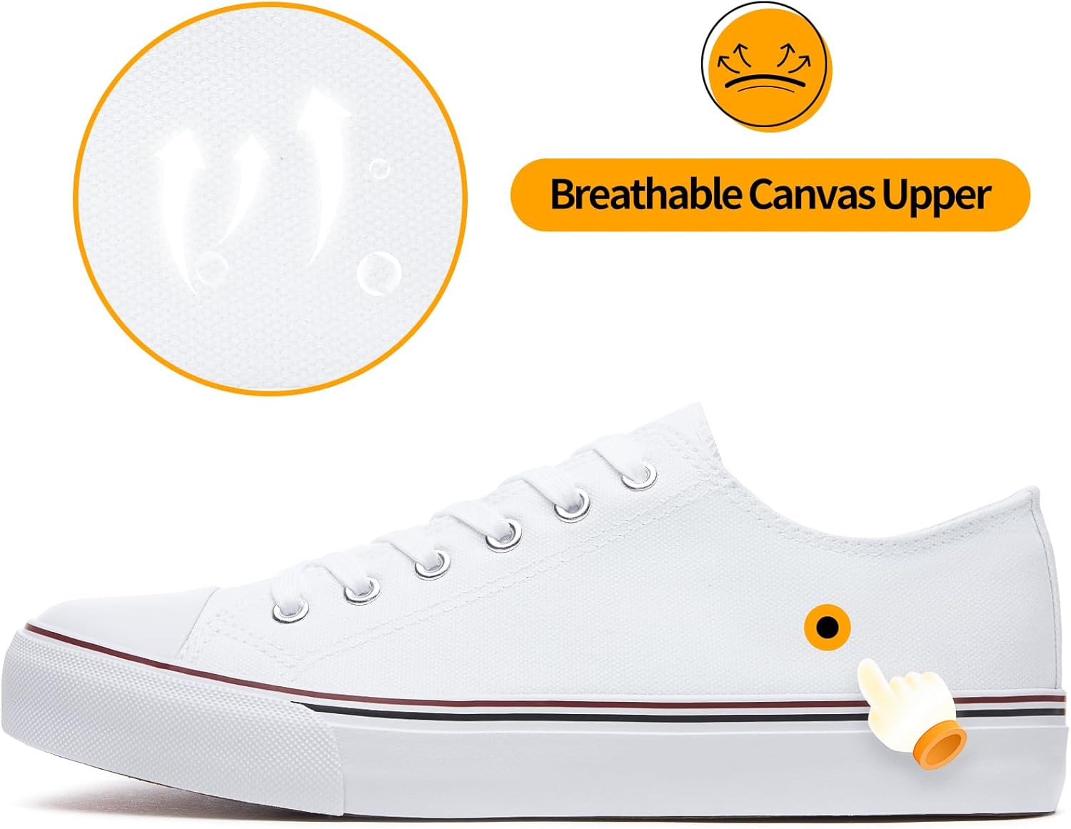 Mens Classic Casual Shoes,Lace-up Fashion Sneakers,Low Top Canvas Sneakers for Men