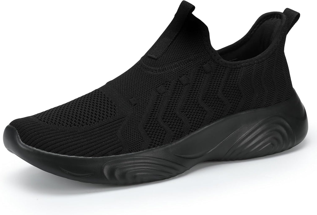 Mens Slip On Walking Shoes Lightweight Non Slip Gym Workout Running Shoes Mesh Breathable Cushion Fashion Tennis Athletic Casual Sneakers
