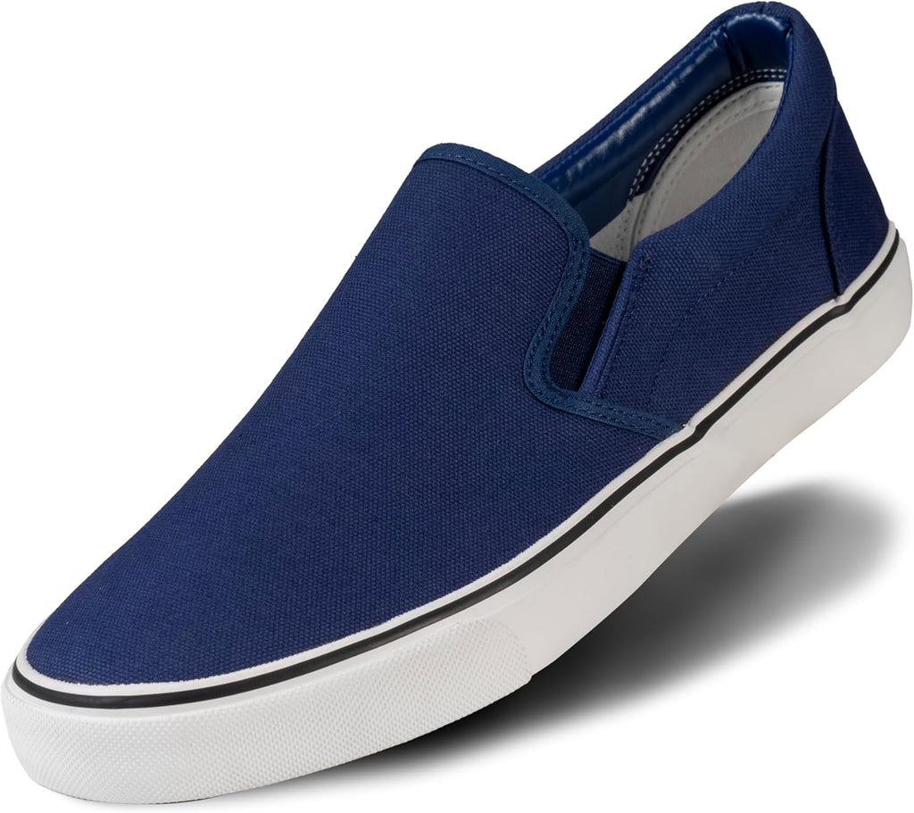 Men's Sneakers Classic Low Top Slip On Shoes Wide Canvas Skate  Sneakers with Soft Insole Causal Dress Shoes for Men able Walking Shoes Slip on Sneakers for Men