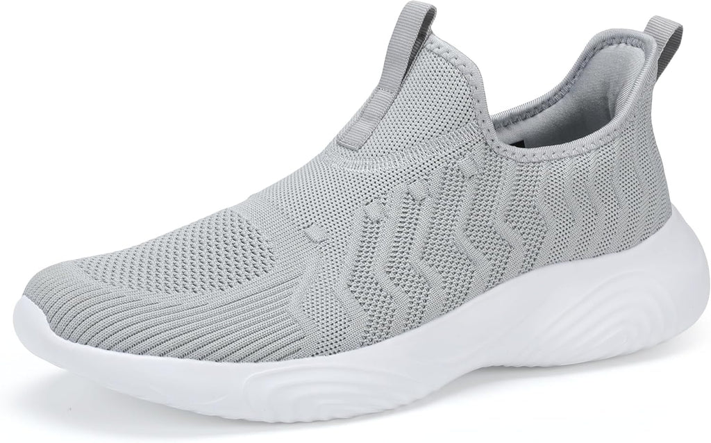 Mens Slip On Walking Shoes Lightweight Non Slip Gym Workout Running Shoes Mesh Breathable Cushion Fashion Tennis Athletic Casual Sneakers